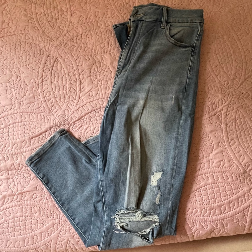 American Eagle Outfitters Gray Distressed Jeans